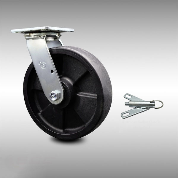 8 Inch SS Glass Filled Nylon Swivel Caster with Ball Bearing and Swivel Lock SCC